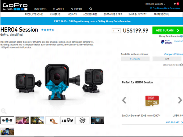 Gopro Drops Hero4 Session Camera Price To Just 199 Itechment